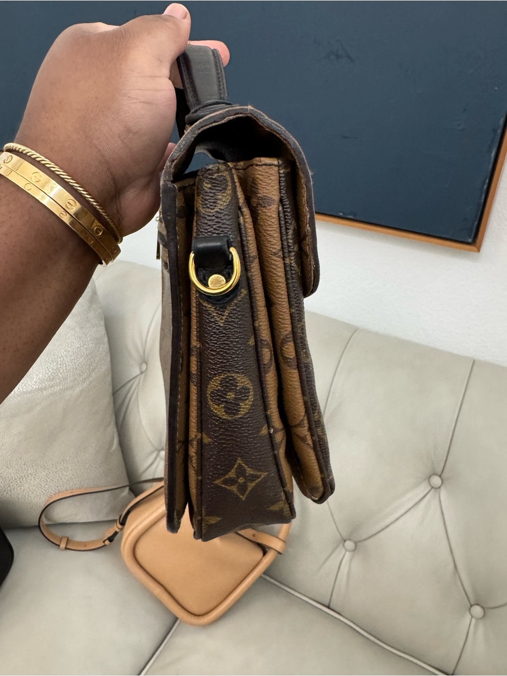Louis Vuitton Reverse Monogram Pochette Metis - Brown & Dark Brown - Picture 6 of 8